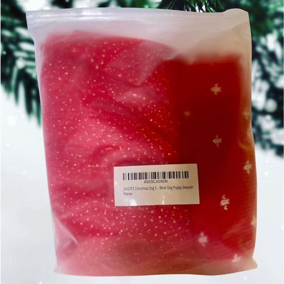 JVVGPET Christmas Sweater Dress for Dogs, Red and White Snowflake Pattern, Sz XS - Picture 6 of 7